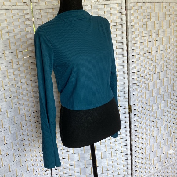 NWT Band Of The Free Avril Top in Deep Teal Bohemian Blouse Keyhole Tie Back - Picture 3 of 8